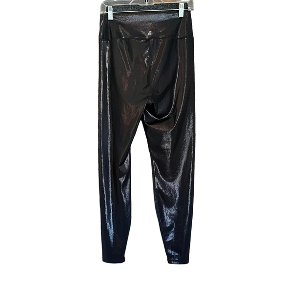 WeWoreWhat Leather Look Black Metallic High Rise Leggings Women's Size Large - Picture 5 of 14